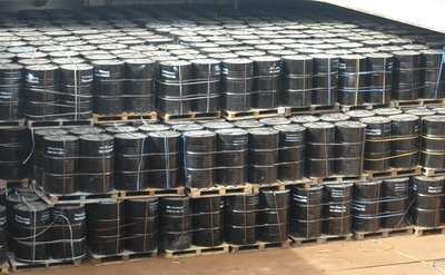 Stacked pallets under cover before shipment